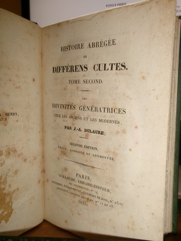 Dulaure, Jacques-Antoine (1755-1835). Histoire Abrégée de Différens Cultes 1825