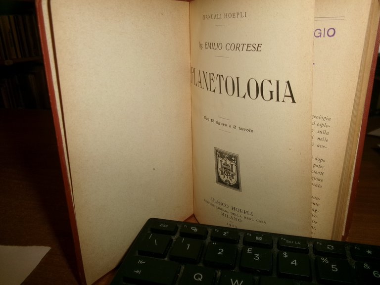 E. CORTESE. PLANETOLOGIA - (Manuali Hoepli) 1913