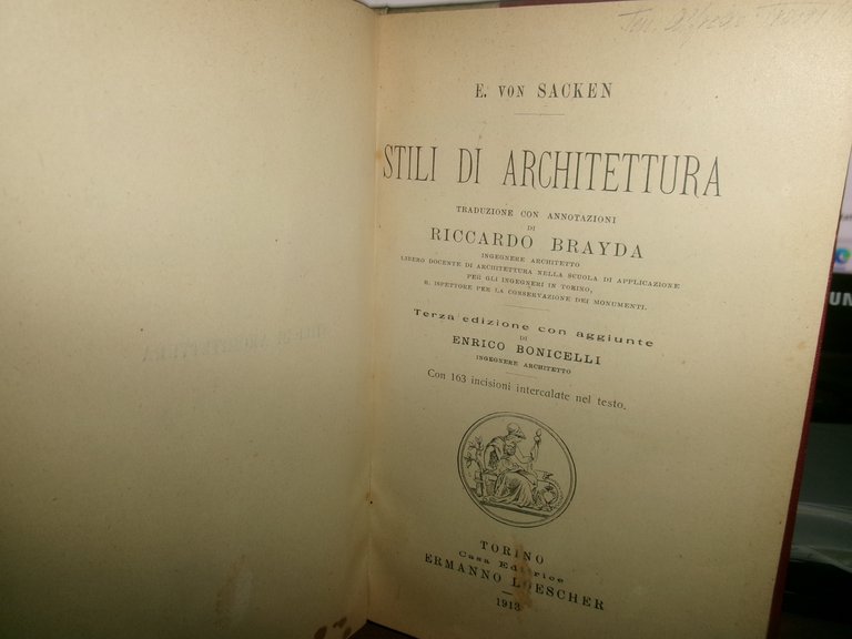 E. Von SACKEN. Stili di ARCHITETTURA terza edizione con aggiunte... …