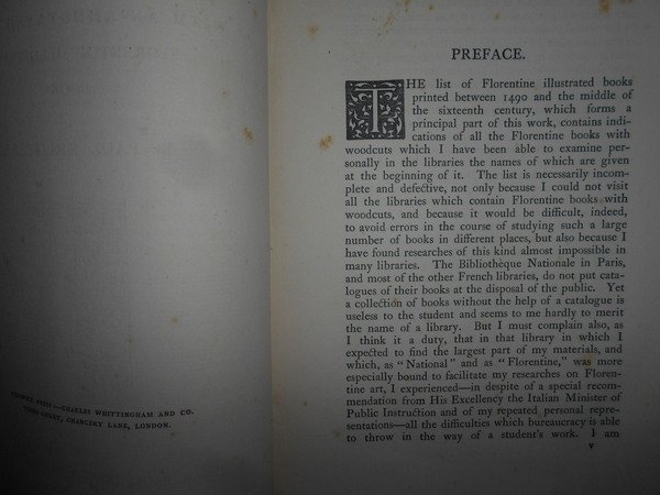 EARLY FLORENTINE WOODCUTS. WITH AN ANNOTATED LIST OF FLORENTINE BOOKS