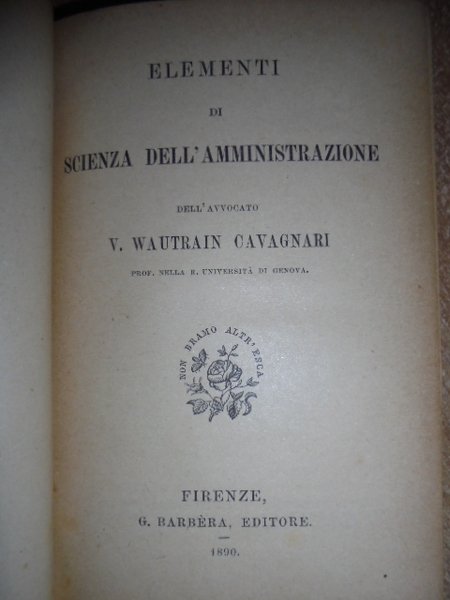 Elementi di Scienza dell' Amministrazione