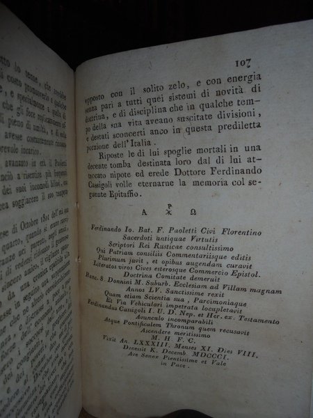 ELOGIO DEL SACERDOTE FERDINANDO PAOLETTI PIEVANO DI S. DONNINO A …