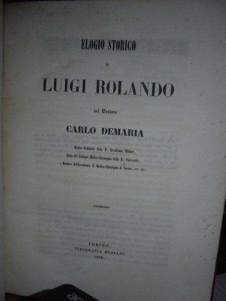 Elogio Storico di LUIGI ROLANDO