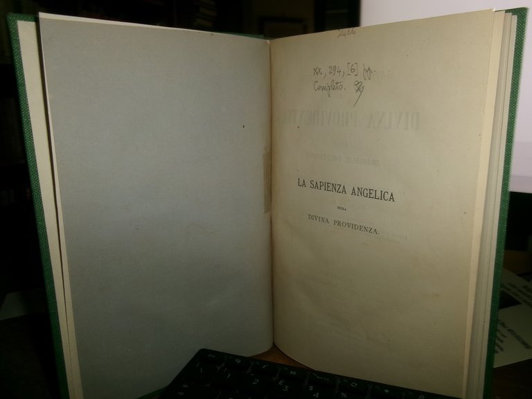 EMANUELE SWEDENBORG. La Sapienza Angelica sulla DIVINA PROVIDENZA 1877