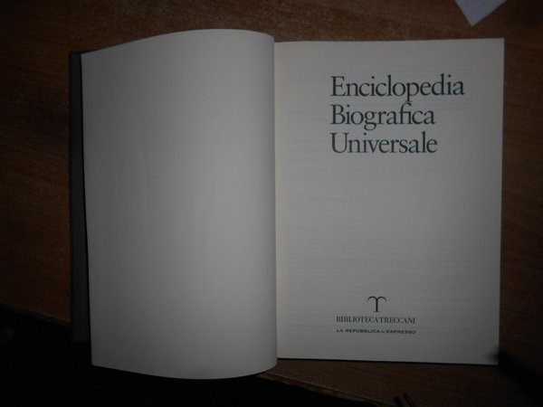 ENCICLOPEDIA BIOGRAFICA UNIVERSALE 20 VOLUMI REPUBBLICA TRECCANI 2006 completa