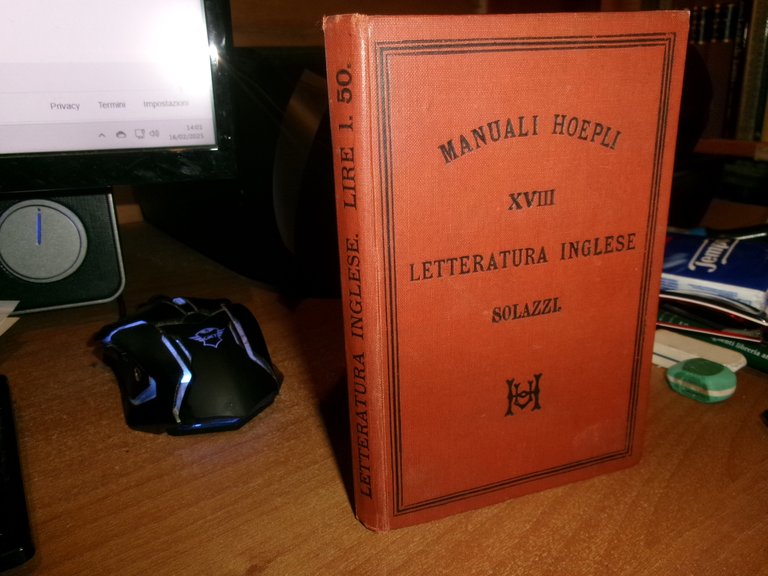 ENRICO SOLAZZI. LETTERATURA INGLESE. HOEPLI 1879