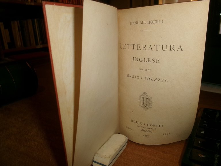ENRICO SOLAZZI. LETTERATURA INGLESE. HOEPLI 1879