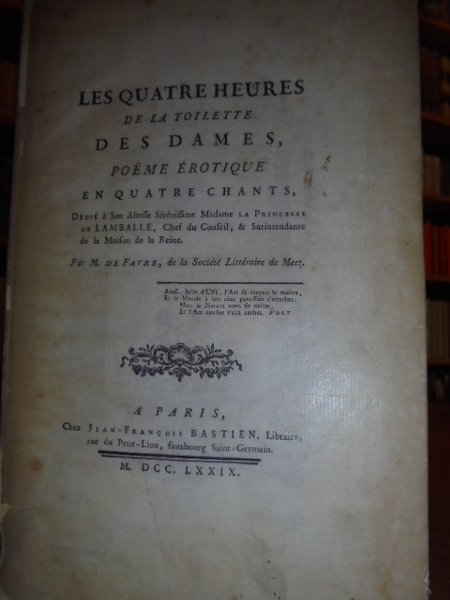 (Erotica) Les quatre Heures de la toilette des Dames