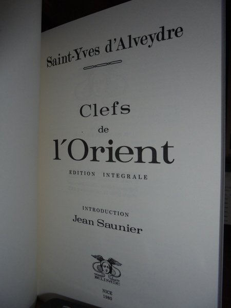 (Esoterismo) Clefs de l' Orient edition integrale