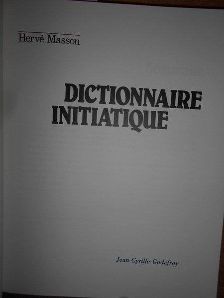 (Esoterismo) Dictionnaire Initiatique