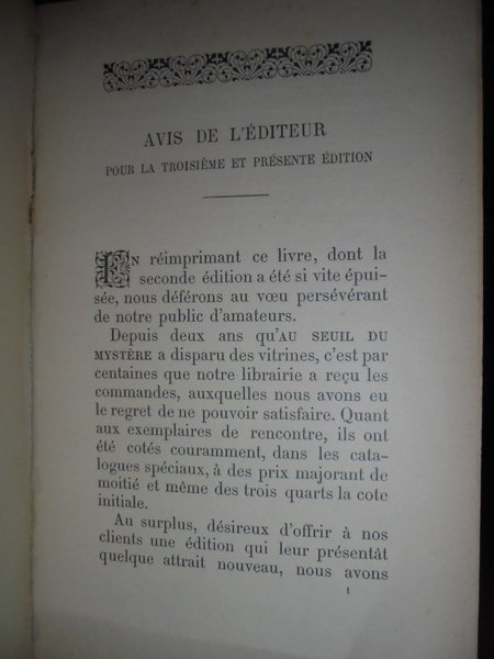 (Esoterismo) ESSAIS de Sciences Maudites. Au Seuil du Mystère.