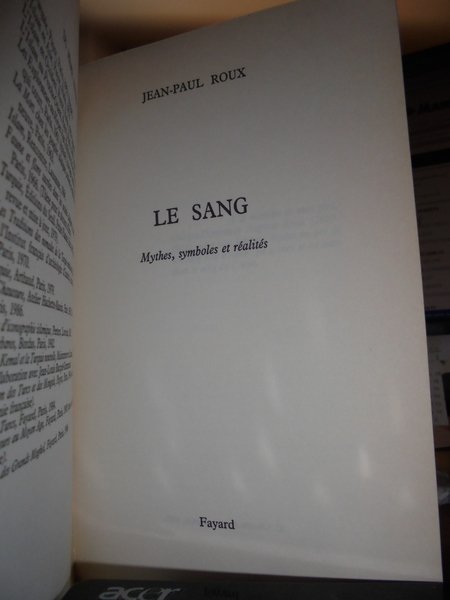 (Esoterismo) Le sang. Mythes, symboles et réalités