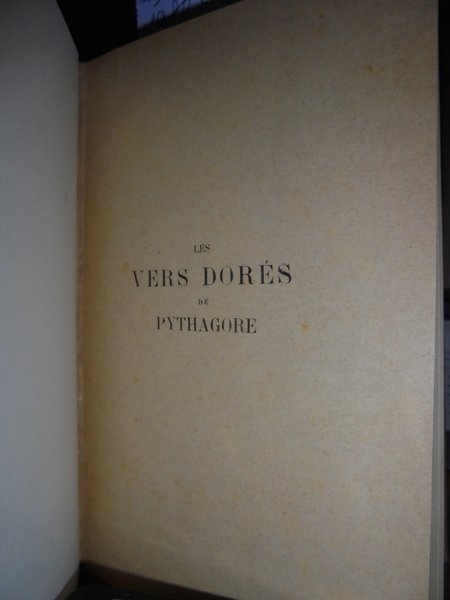 (Esoterismo) Les Vers Dorés de Pythagore expliqués et traduits en …