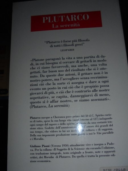 (Esoterismo) PLUTARCO. La Serenità