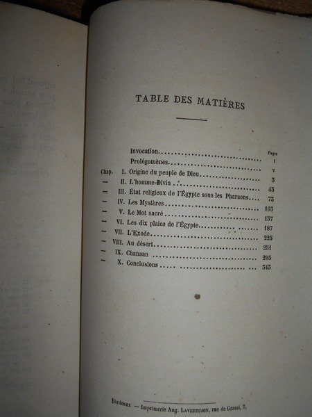 ESSAI critique sur L' EXODE (Résumé apodictique de la Mission …