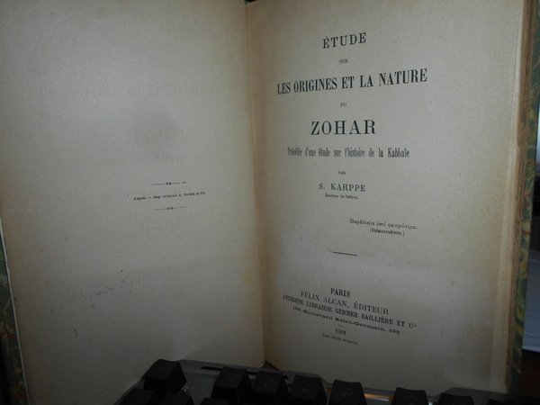 ETUDE sur LES ORIGINES et LA NATURE du ZOHAR