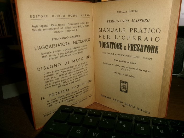 F. MASSERO. L' Operaio TORNITORE e FRESATORE Manuale Pratico - …