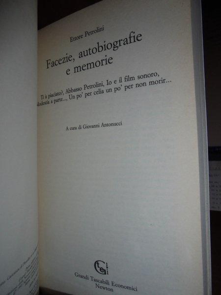 FACEZIE AUTOBIOGRAFIE E MEMORIE