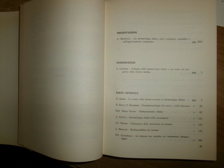 FARMACOLOGIA CLINICA E TERAPIA a cura di ALDO BERTELLI 1978