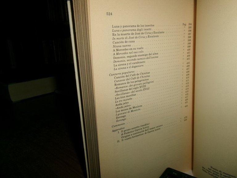 FEDERICO GARCIA LORCA. CANTI GITANI E ANDALUSI 1993