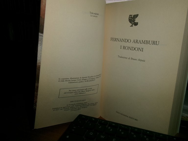 FERNANDO ARAMBURU. I RONDONI Romanzo 2021