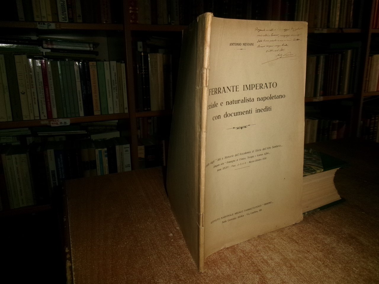 FERRANTE IMPERATO Speziale e Naturalista Napoletano con Documenti... Antonio NEVIANI