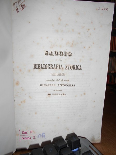 (Ferrara) Saggio di Bibliografia Storica Ferrarese
