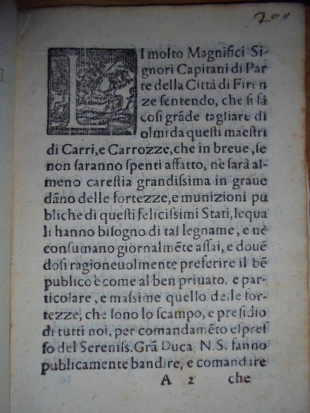 (Firenze - Pistoia) Bandi. BANDO d' Signori Capitani di Parte …