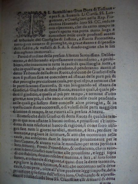 (Firenze) Bandi.DECRETO sopra le proroghe da farsi concernente l' obligo …