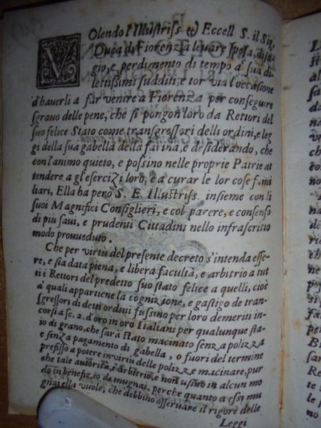 (Firenze) Bandi. PARTITO de molto Magnifici Signori Luogotenente et Consiglieri …