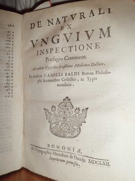 (Fisiognomica - Grafologia - Esoterismo) De humanarum propensionum ex temperamento …