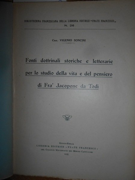 Fonti dottrinali storiche e letterarie per lo studio della vita …