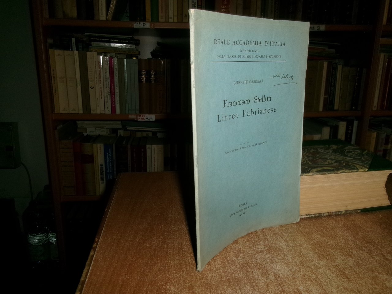 FRANCESCO STELLUTI Linceo Fabrianese Estratto... GIUSEPPE GABRIELI 1941