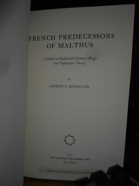 FRENCH PREDECESSOR OF MALTHUS a study in Eighteent-Century Wage and …