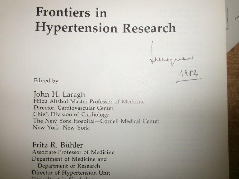 Frontiers in Hypertension Research. JOHN H. LARAGH - FRITZ BUHLER …