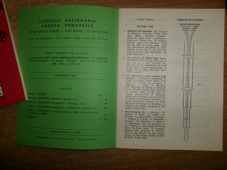 FUTURISMO 2 cataloghi. Libreria Riccardi/Libreria Tomasetig