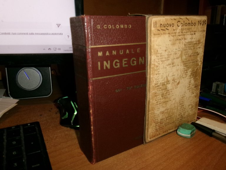G. COLOMBO. Manuale dell' Ingegnere Civile e industriale. Hoepli 1939