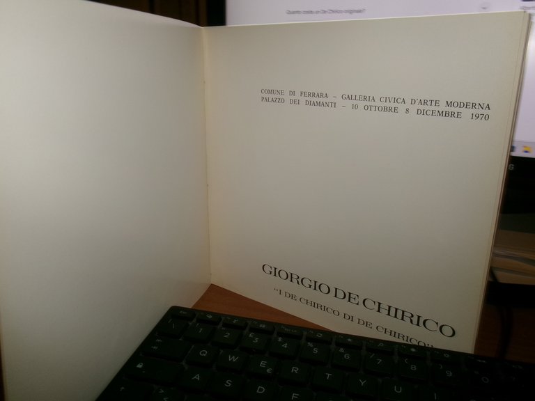 G. DE CHIRICO. "I DE CHIRICO DI DE CHIRICO" Palazzo …