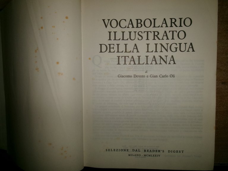 G. DEVOTO-G.C. OLI. Vocabolario illustrato della lingua italiana Selezione 1972