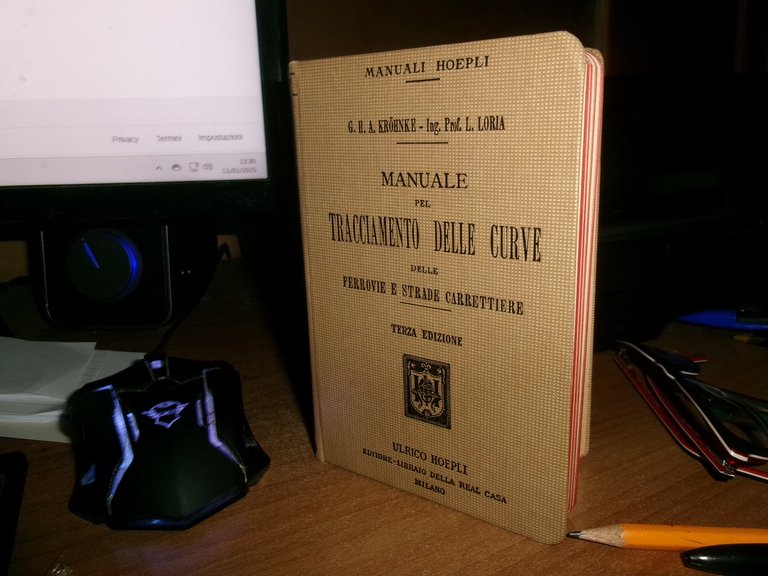 G.H.A. KROHNKE-LORIA - Manuale del TRACCIAMENTO delle CURVE delle...HOEPLI, 1909