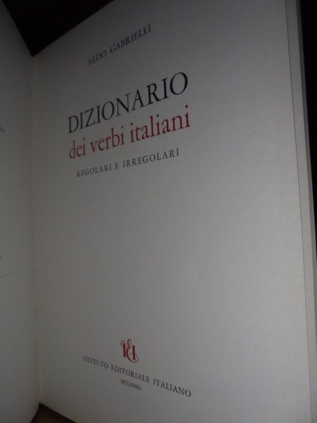 GABRIELLI Dizionario dei verbi italiani regolari e irregolari