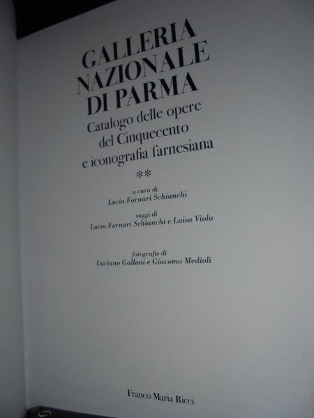 GALLERIA Nazionale di Parma catalogo delle opere Il Cinquecento e …