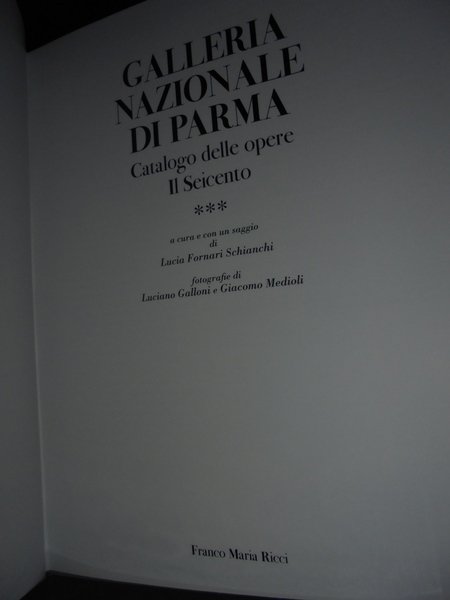 GALLERIA Nazionale di Parma catalogo delle opere Il Seicento