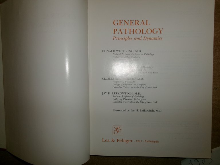 General Pathology Principles and Dynamics. WEST KING - M. FENOGLIO …