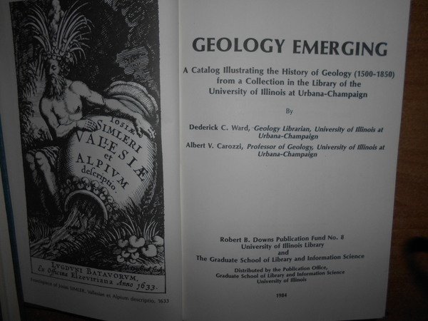 GEOLOGY EMERGING a Catalog illustrating the History of Geology (1500 …