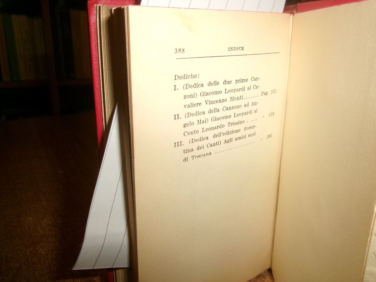 GIACOMO LEOPARDI. CANTI - a cura di Giovanni Ferretti 1962