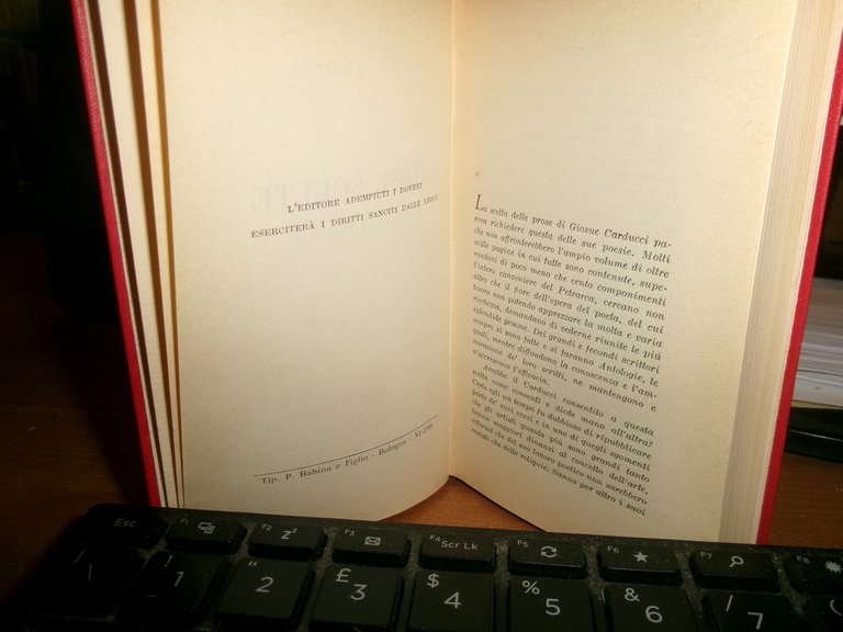 GIOSUE CARDUCCI. POESIE SCELTE - Bologna, Zanichelli, 1966
