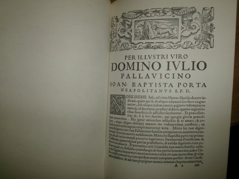 GIOVANNI BATTISTA DELLA PORTA. De Humana Physiognomia: Libri VI ristampa