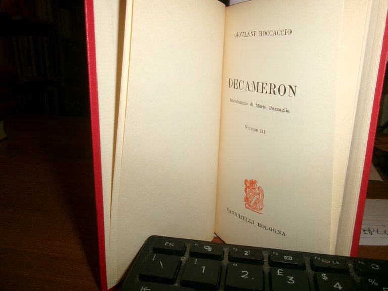 GIOVANNI BOCCACCIO - DECAMERON introduzione di Mario Pazzaglia. ZANICHELLI 1965