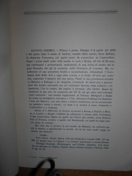 Gli Scrittori di Castrovillari. Notizie bio-bibliografiche